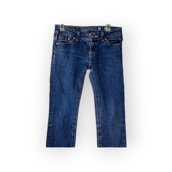 Miss Me Straight Leg Jeans Women’s Size 28 Light Wash Blue Denim Mid Rise - Picture 1 of 15